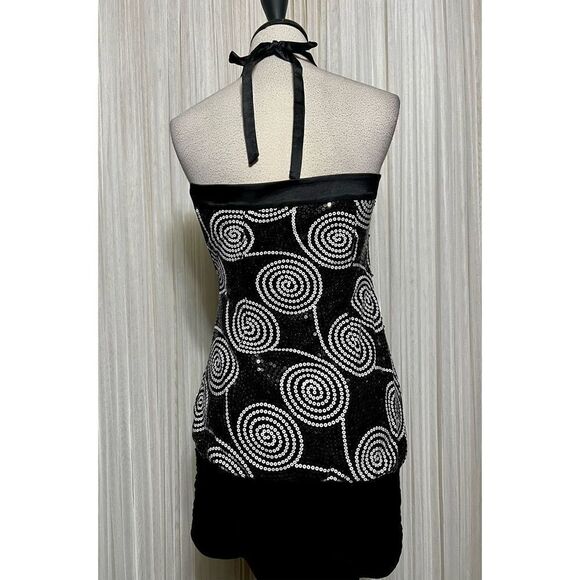 Cache Sequined Party Dress Cocktail Dress Mini Dress Size 2 - Picture 3 of 4